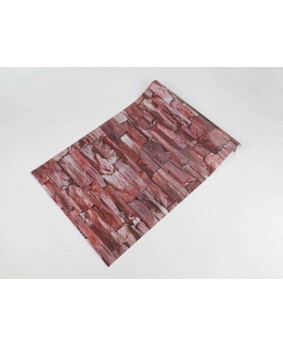 Papel de parede estilo pedras cajiquinhas em tons de marrom, vermelho e bege, com detalhes na cor cinza - Textura 42