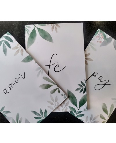 Kit Quadros Amor Fé e Paz