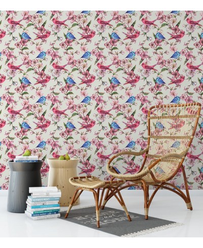 Papel De Parede Adesivo Pássaro Cardeal em Ramas