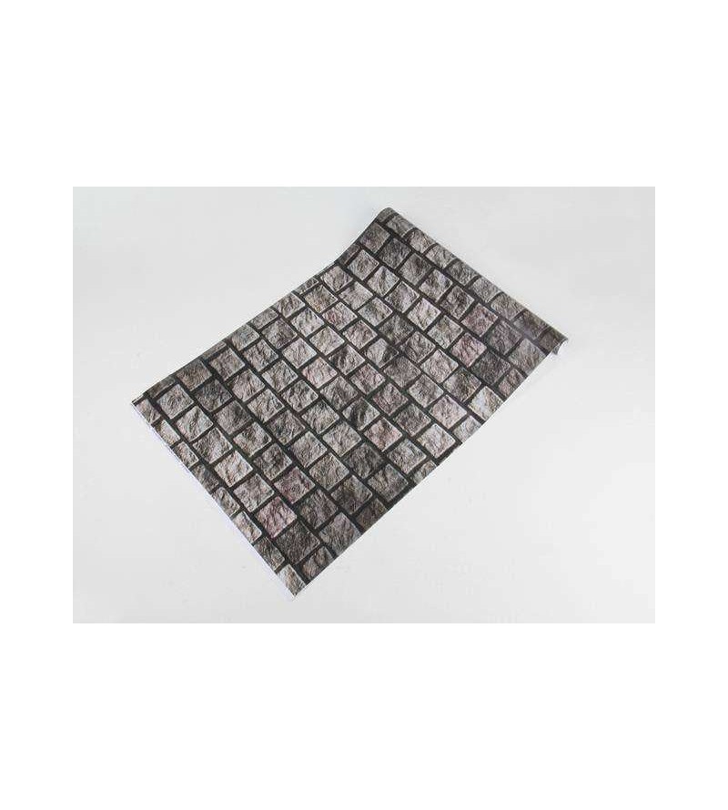 Papel de parede em tons cinza com detalhes creme - Textura 70