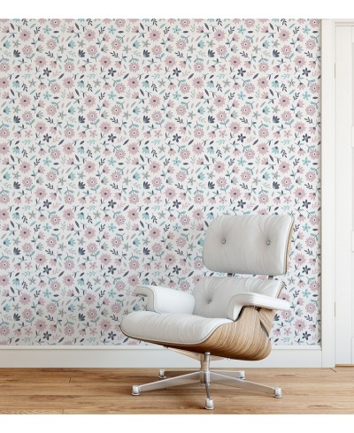 Papel De Parede Adesivo Flores Minimalista