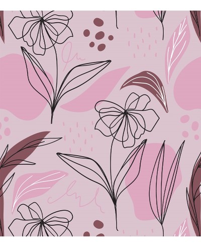 Papel De Parede Adesivo Flores Abstratas Minimalistas