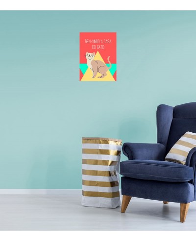 Pôster Escrito "Bem-Vindo a Casa do Gato"