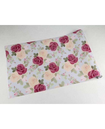 Papel de parede floral romântico bege, bordo, verde musgo e fundo cinza