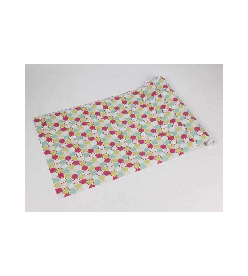 Papel de parede em tons de verde, rosa e branco - Teen 08