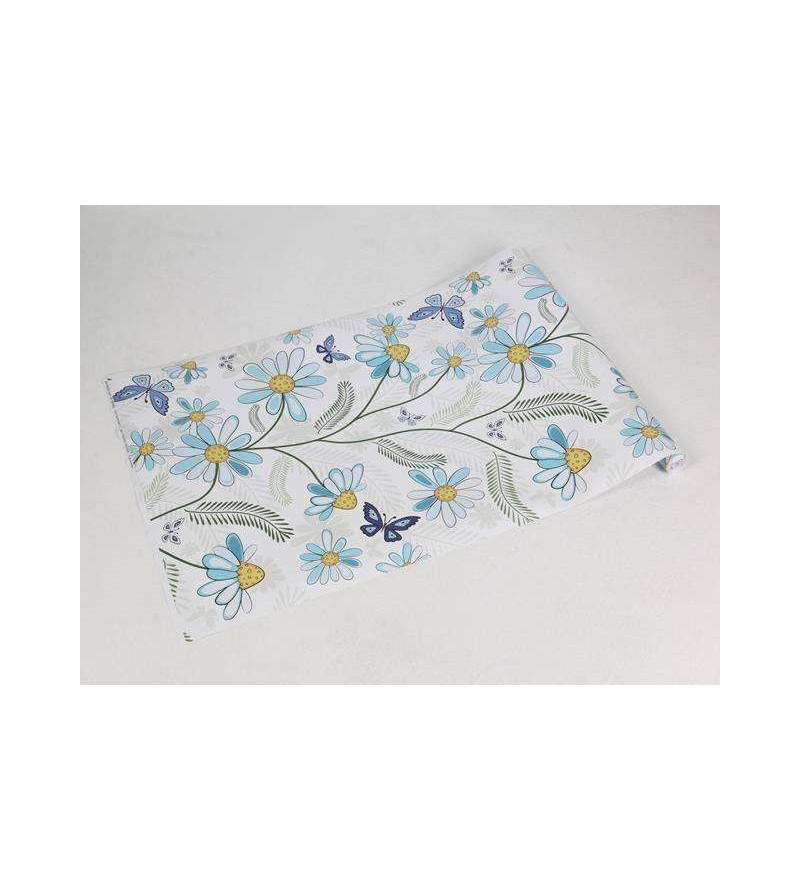 Papel de parede com fundo branco e detalhes em azul marinho, amarelo, cinza, verde e azul claro - Teen16