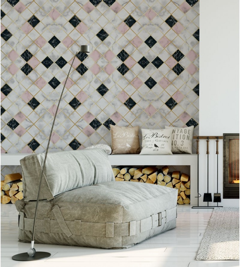 Azulejo Quadrados de Mármore Rose