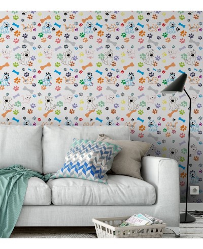 Papel De Parede Adesivo de pegadas e cachorros