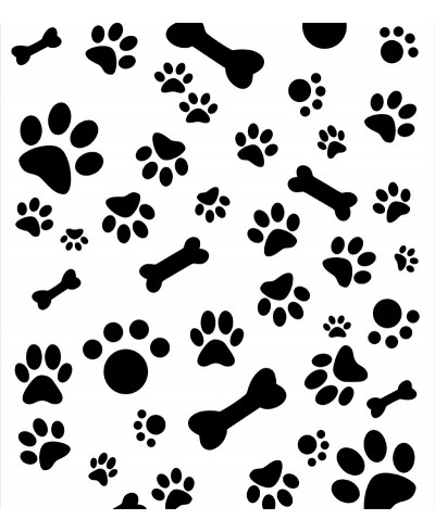 Papel De Parede Adesivo de pegadas e ossos preto e branco