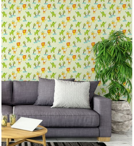 Papel De Parede Adesivo savana infantil