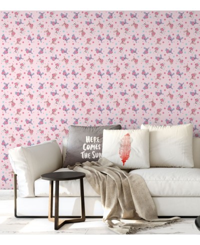 Papel De Parede Adesivo de coelhos coloridos com coração