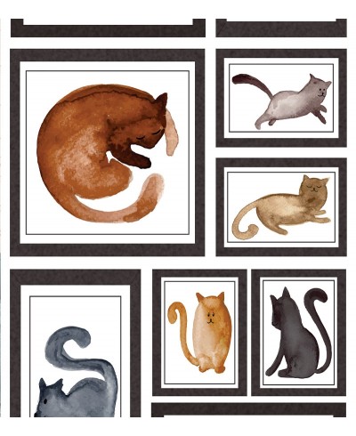 Papel De Parede Adesivo de Gatos Abstratos