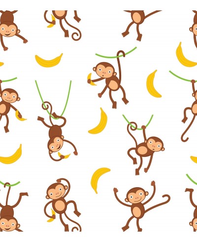 Papel De Parede Adesivo Infantil De Macacos