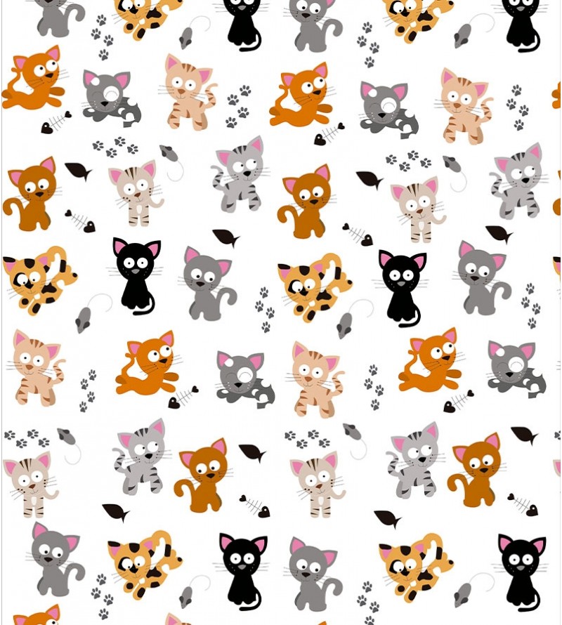 Papel De Parede Adesivo Gatos Abstratos