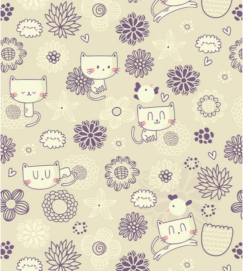 Papel De Parede Adesivo Gatinhos Delicados