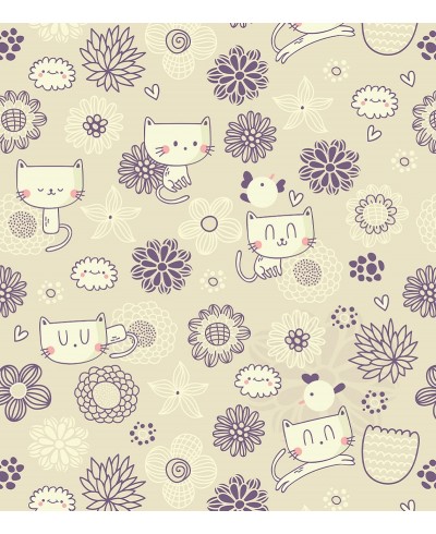 Papel De Parede Adesivo Gatinhos Delicados