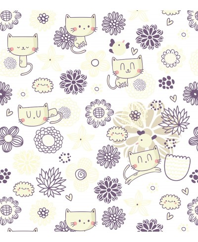 Papel De Parede Adesivo Gatinhos Abstratos