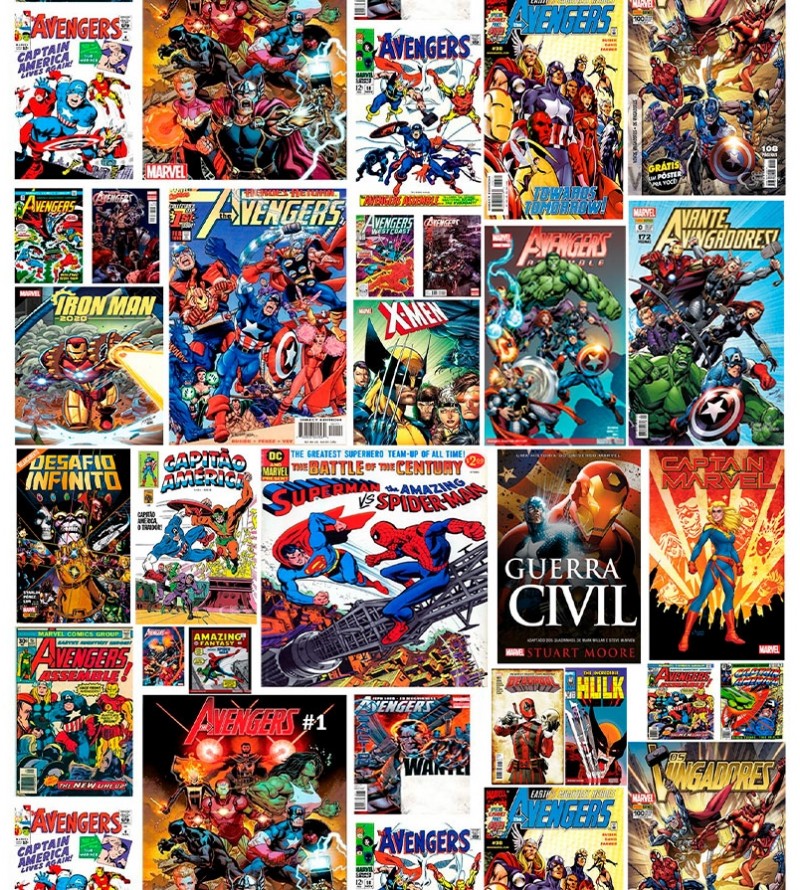 Papel De Parede Adesivo HQs Marvel