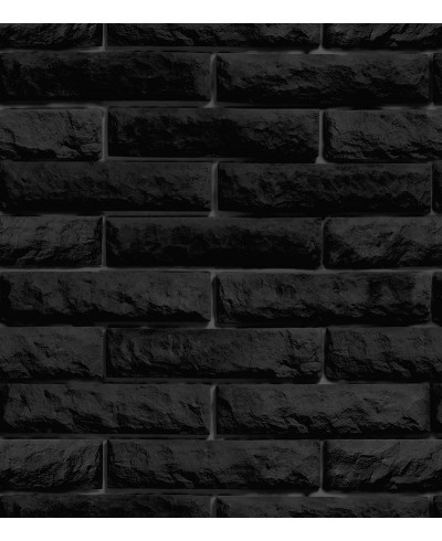 Papel De Parede Adesivo Tijolo Preto