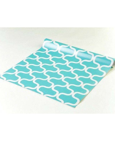 Papel de parede em tons azul turquesa - Geométrico 21