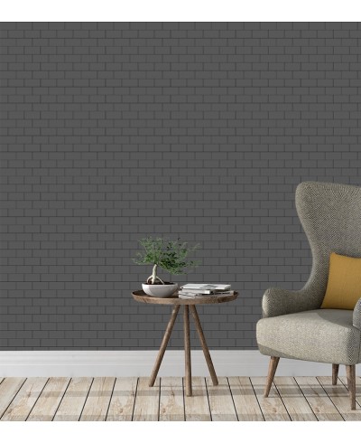 Papel De Parede Adesivo Tijolos em tons de cinza