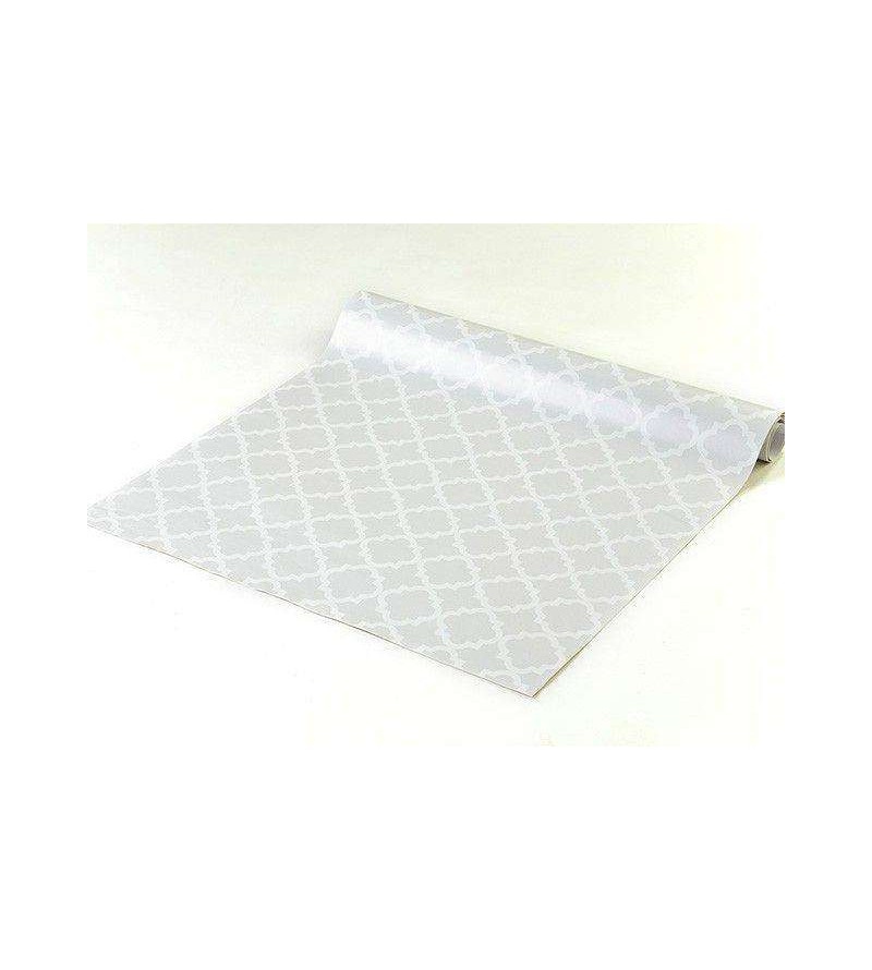 Papel de parede em tons cinza e detalhes em branco - Geométrico 41