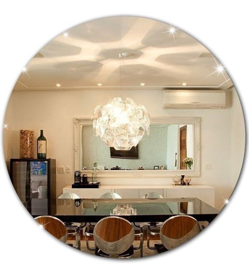 Espelho Decorativo Vidro Redondo 40x40cm Sala...
