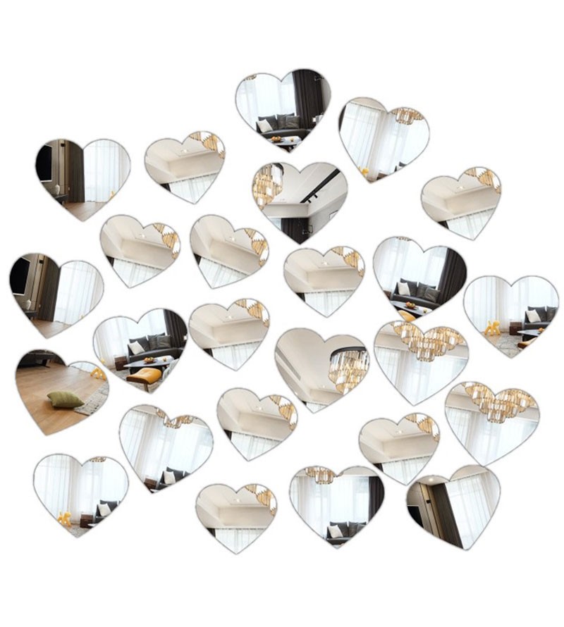 25 Mini Corações Decorativos Acrílico Espelhado...