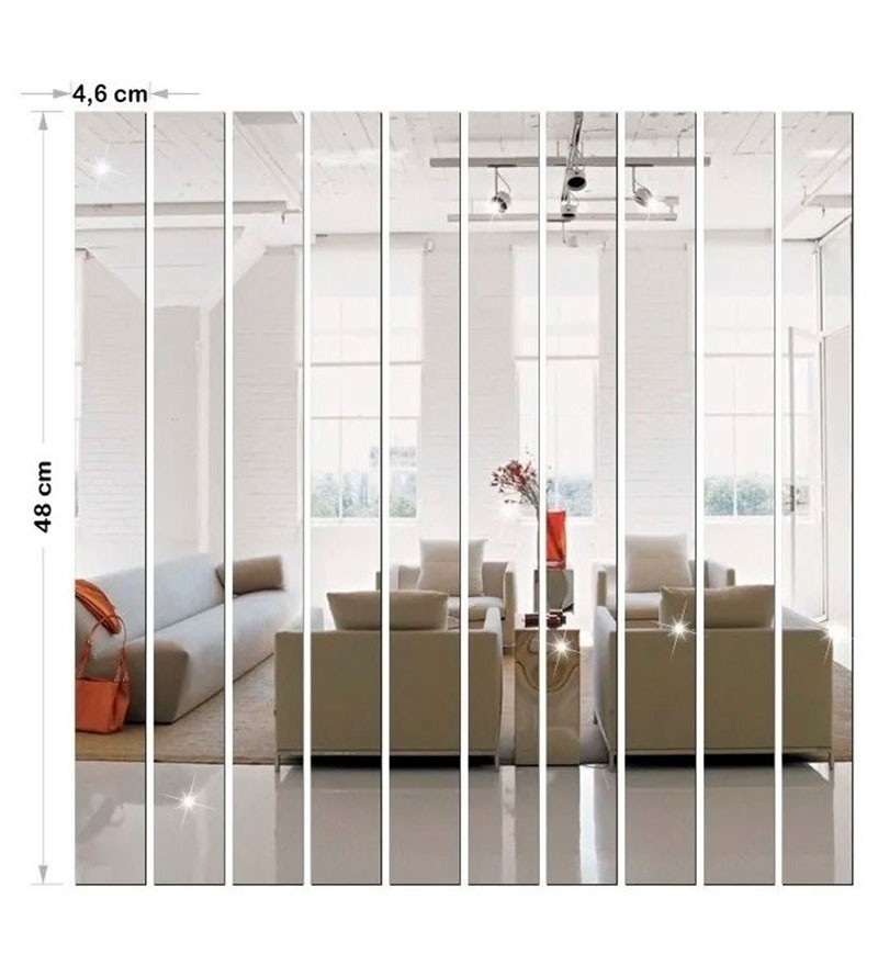 Espelho Decorativo Retângulo Listras Em...