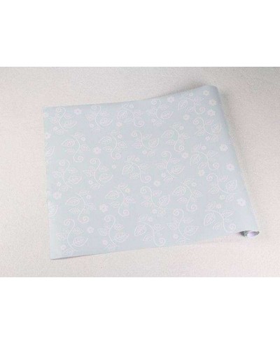 Papel de parede com fundo azul claro e ramos brancos - Nature 04