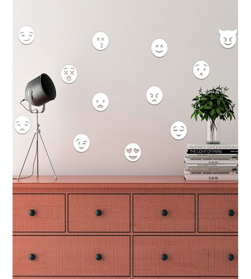 Espelhos Decorativos Acrílico Kit Emojis 6cm