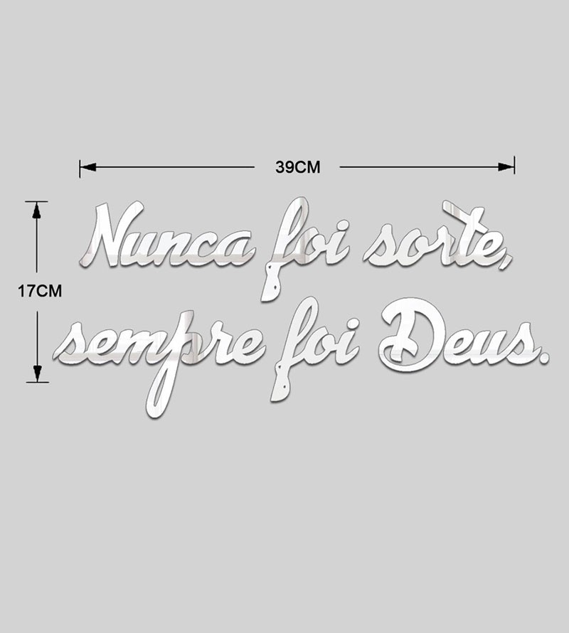 Espelho Decorativo Frase Nunca Foi Sorte Em...