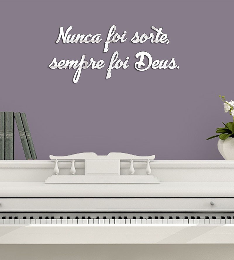 Espelho Decorativo Frase Nunca Foi Sorte Em...