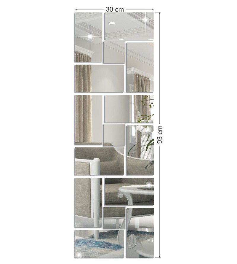 Espelho Decorativo Acrílico Quadrados e...