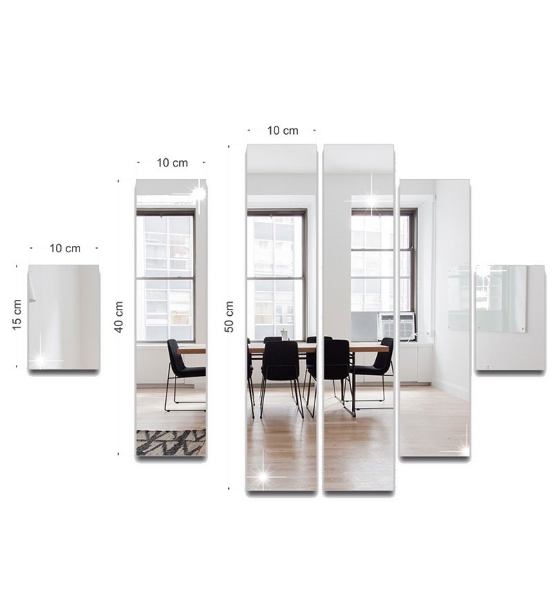 Kit Espelho Retângulo Decorativo Em Acrílico