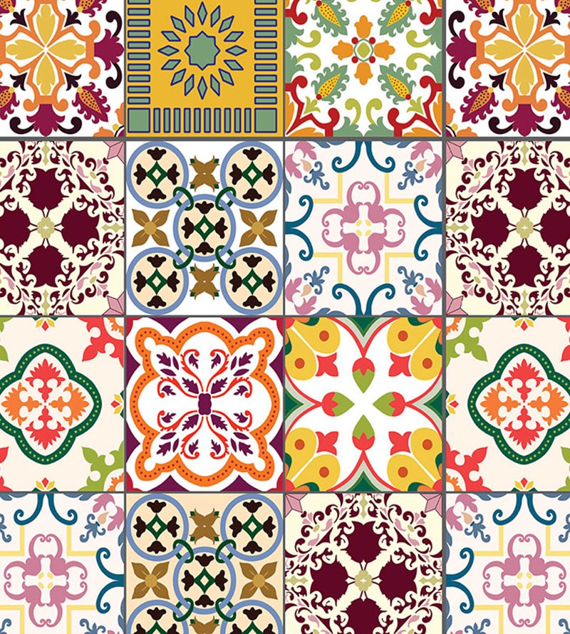 Adesivo De Azulejo Em Tons de Vermelhos Português