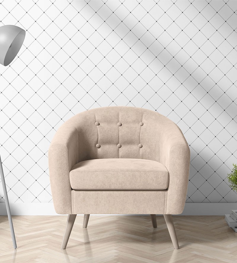 Papel de parede Geométrico Triângulos Poa P&B