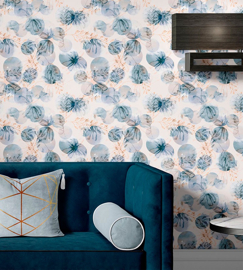 Papel de parede contemporâneo com desenhos em...