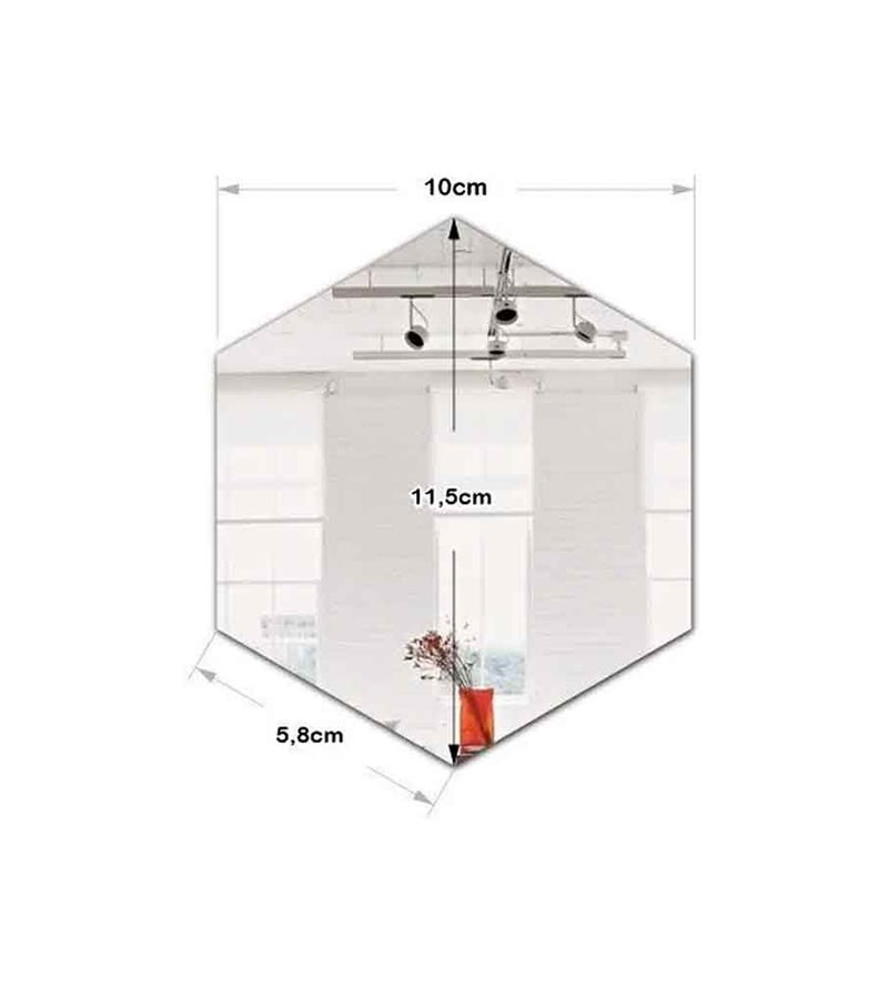 Espelho Acrílico Decorativo Hexagonal 50 Peças