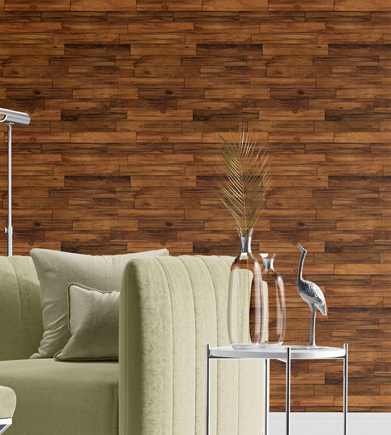 Papel De Parede Adesivo Madeira Demolição Tacos...