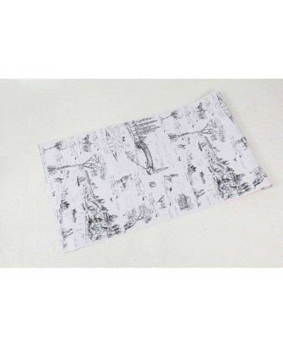 Papel de parede com fundo branco e desenhos em tons acinzentados - Toile 01