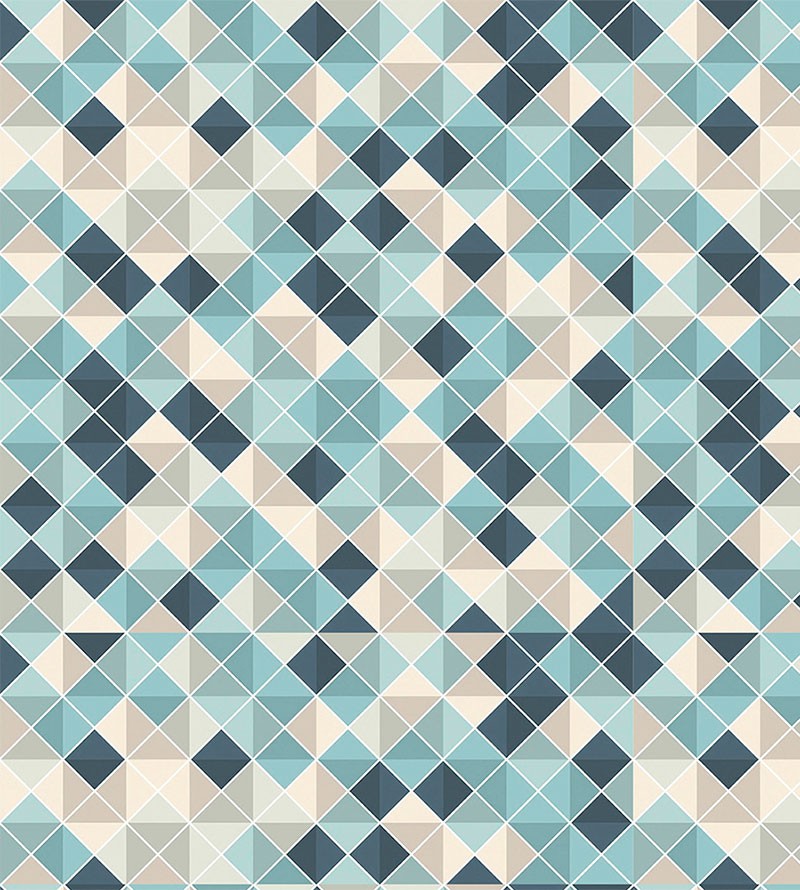 Papel Parede Adesivo Cozinha Pastilha Azul Bege