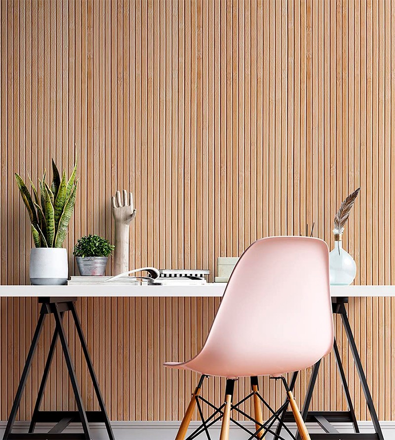 Papel De Parede Adesivo Ripas Finas em Tons Claros