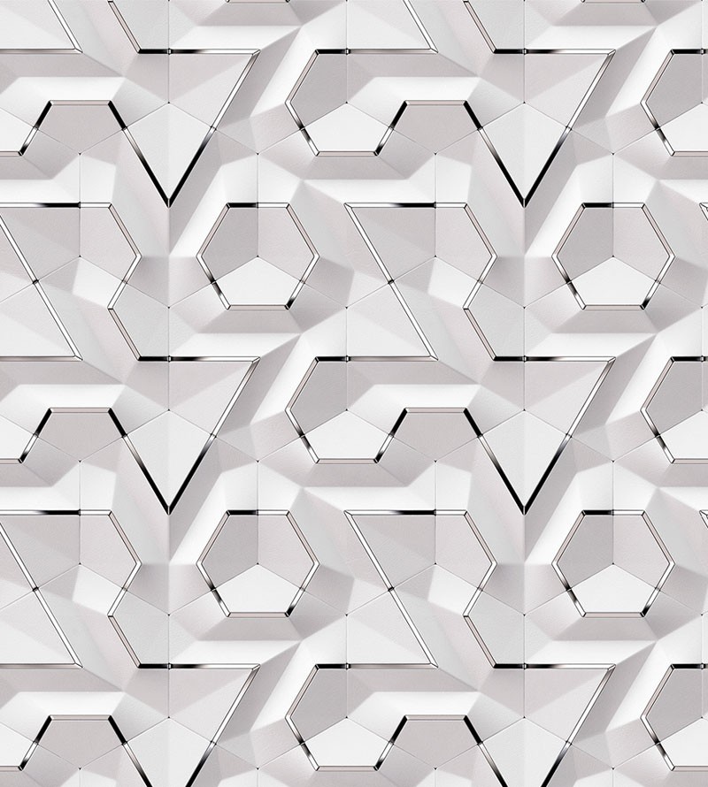 Papel de Parede 3D Hexágono Cores Claras