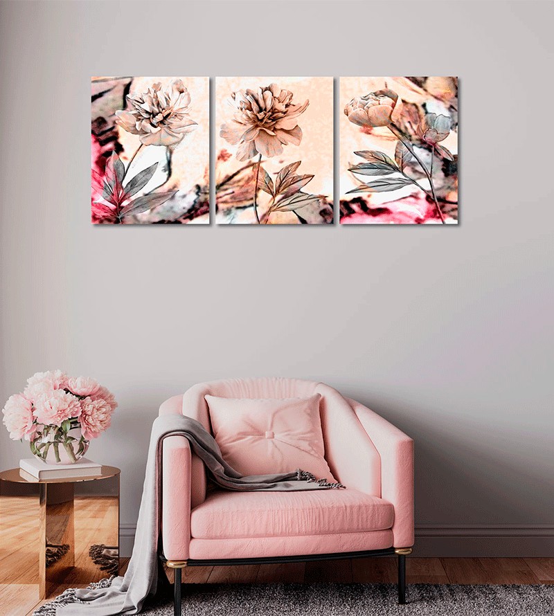 Quadros Decorativos Placas Flores Peônias