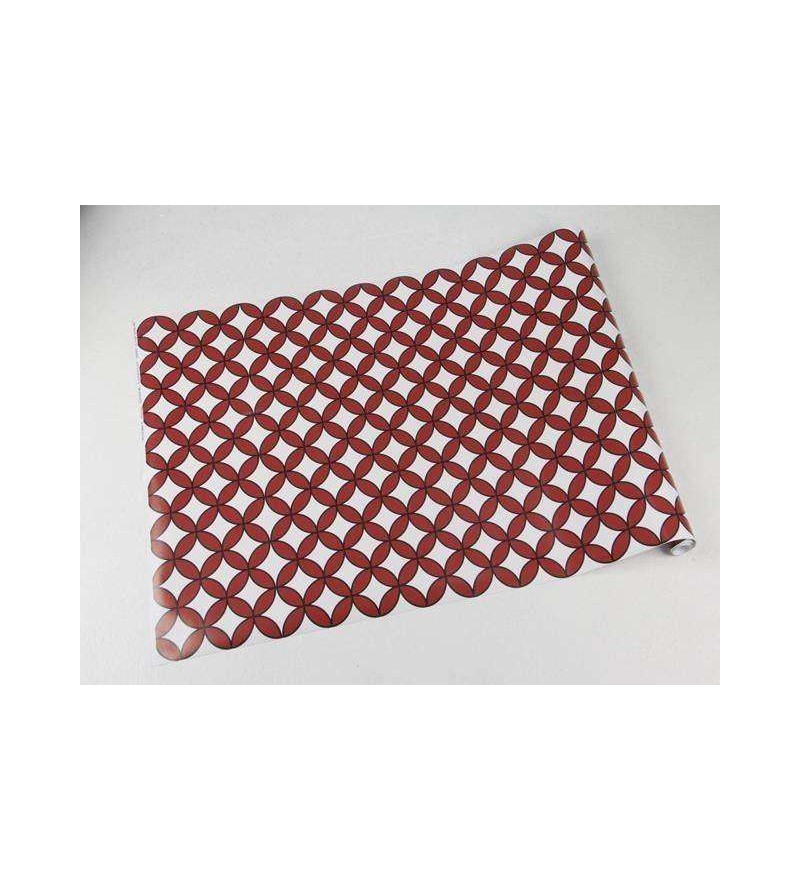 Papel de parede com fundo cinza claro e detalhes em preto e bordo - Retro 51