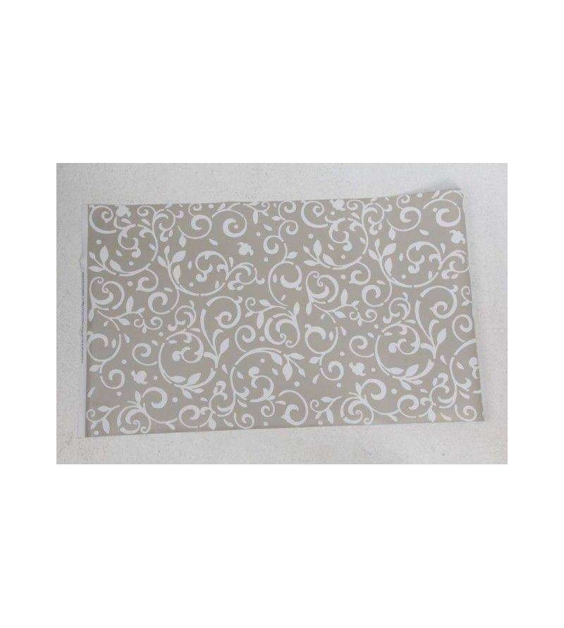 Papel de Parede Arabesco Ornamental nas cores Bege e branco - Ornamental 03