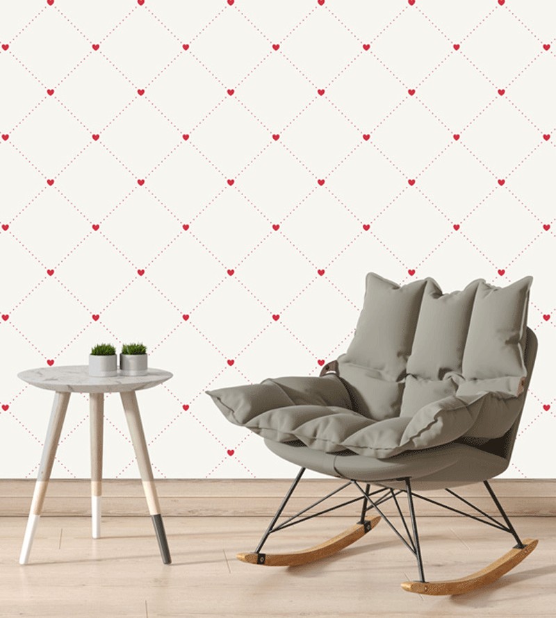 Papel de Parede Diamond Geométrico Corações