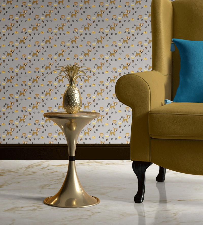 Papel de Parede Temático Dogs and Bones em...