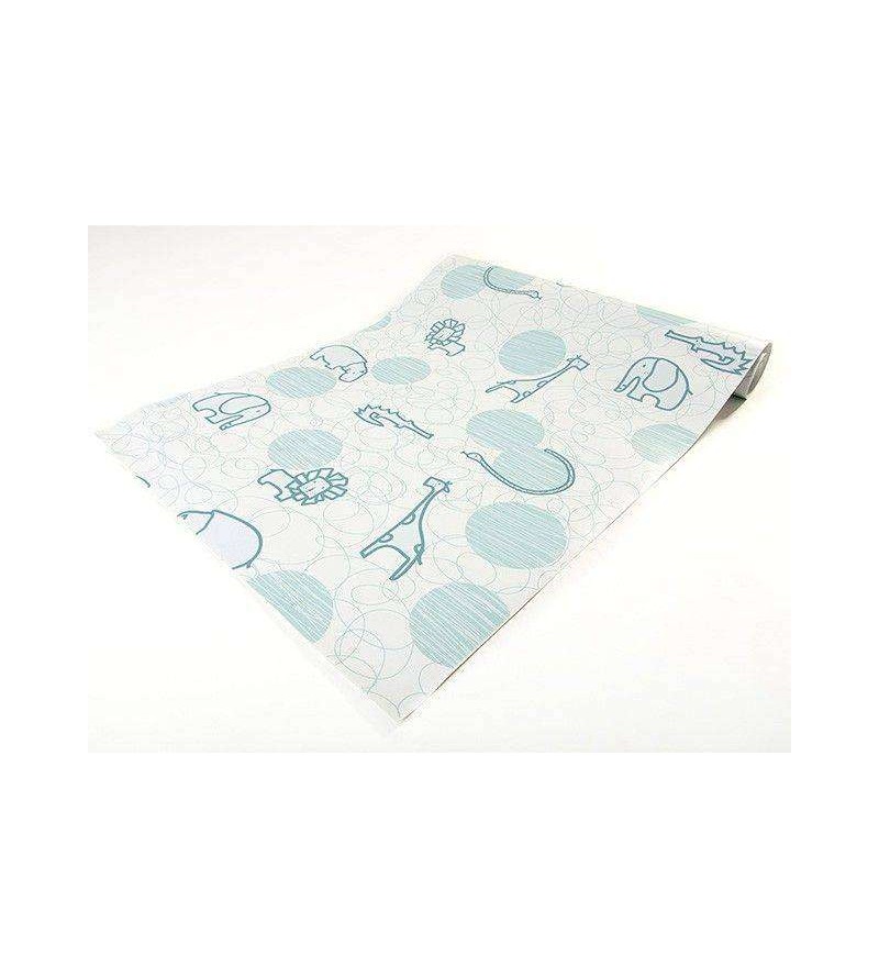 Papel de Parede Bebê Safari Azul